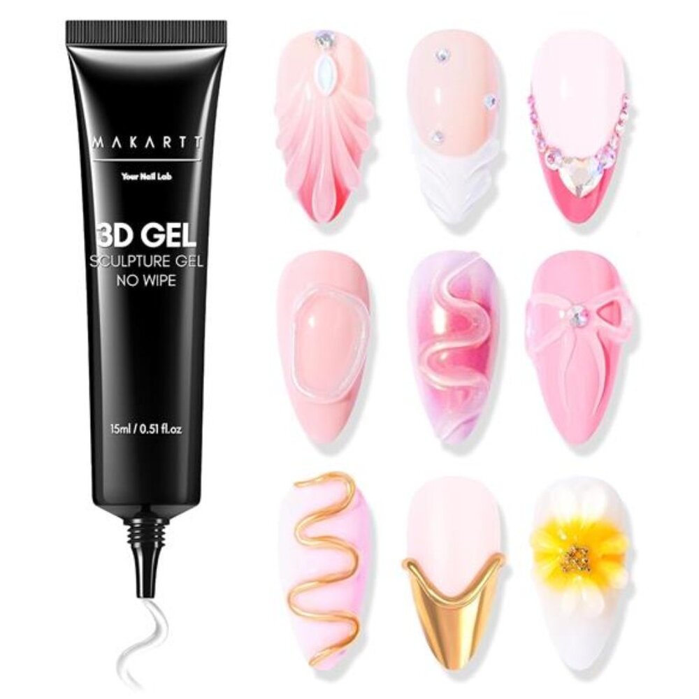 3D Nail Gel Nail Art - Sculpting Gel Nail Glue 15g No Wipe Clear Gel